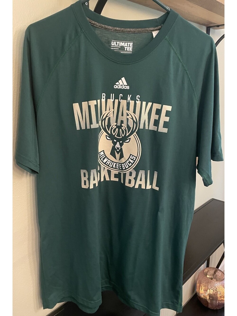 Men’s Adidas Ultimate Tee Milwaukee Bucks Green T Shirt Size XL